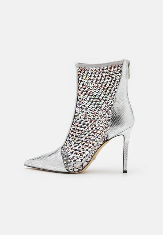 Botin strass calado plata Guess