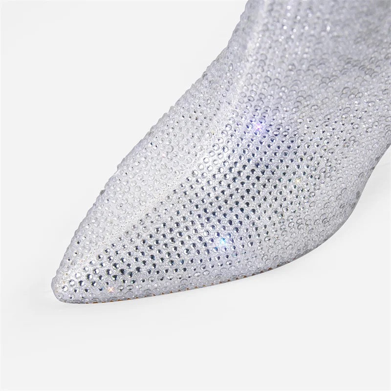 Silver strass Wedge Capri boot