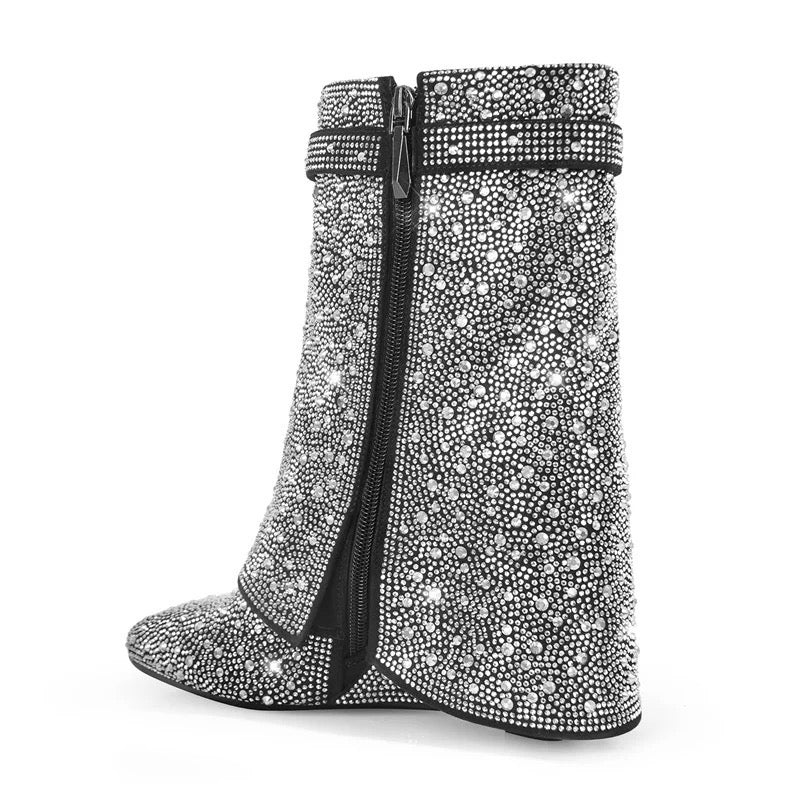 Botin negro strass Helen