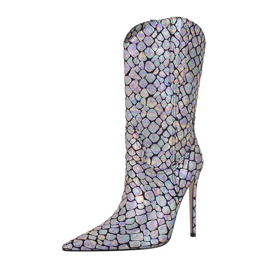 Rome iridescent ankle boots