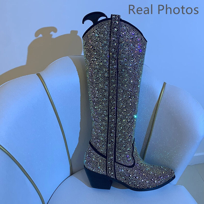 Bota Cowboy con strass Texas