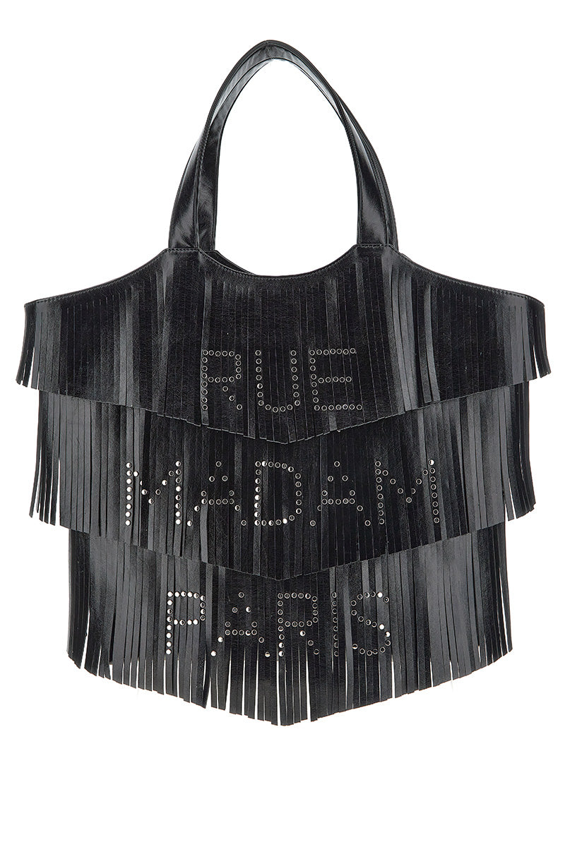 Bolso flecos RUE MADAM Delano Negro